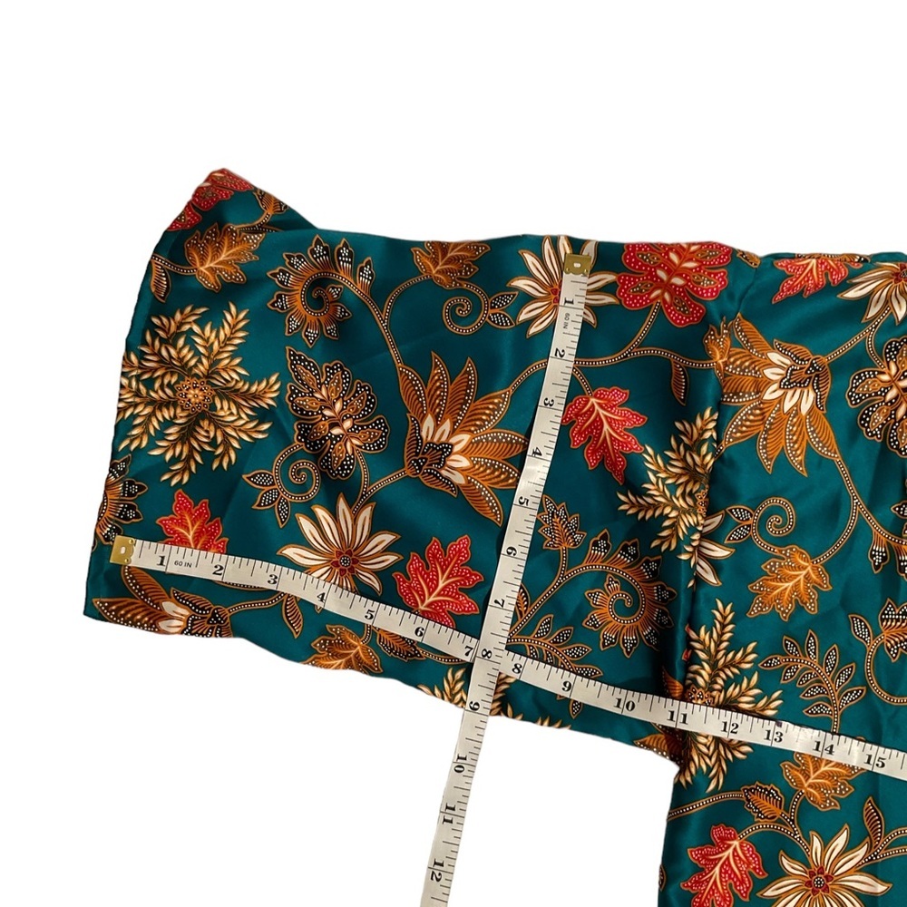 Women’s Size  One Size Multicolor Silk Short Sleeve With Belt Indonesia Kimono - Picture 12 of 13